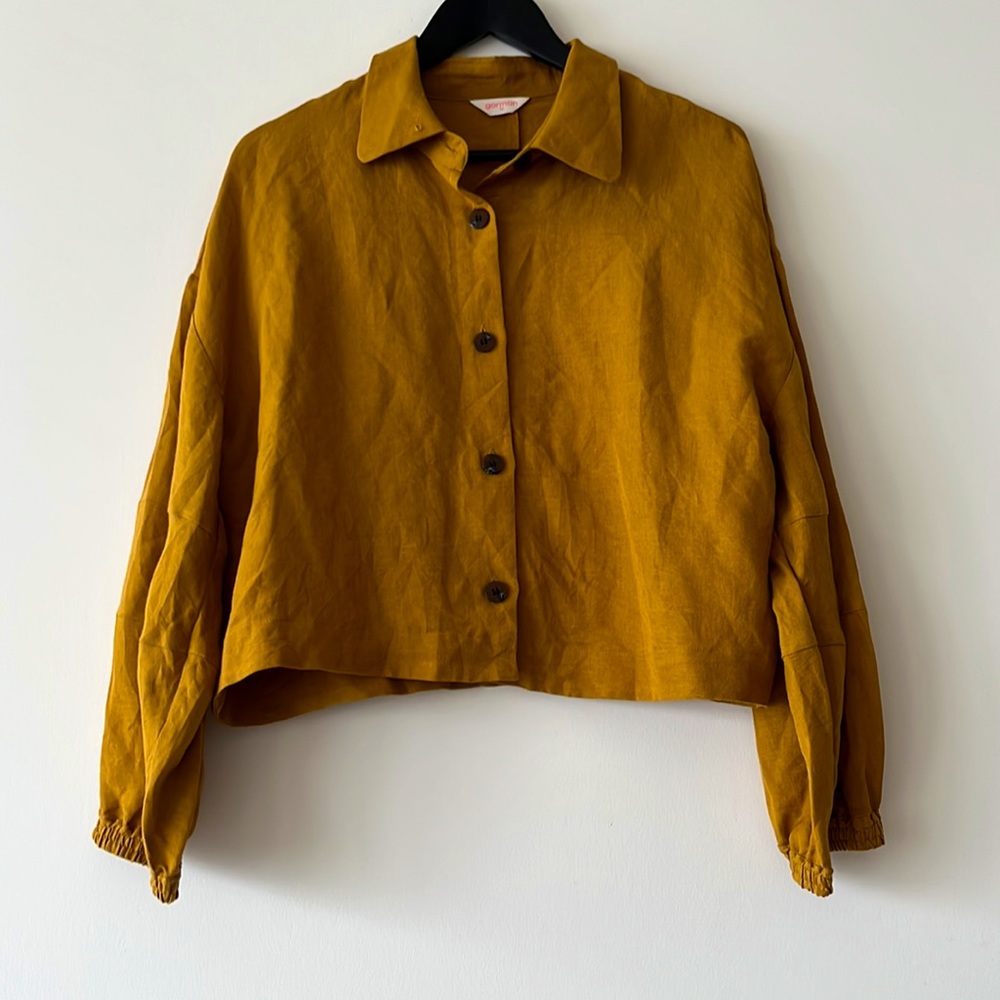 GORMAN Golden Mustard Linen Cropped Jacket - Picture 11 of 16